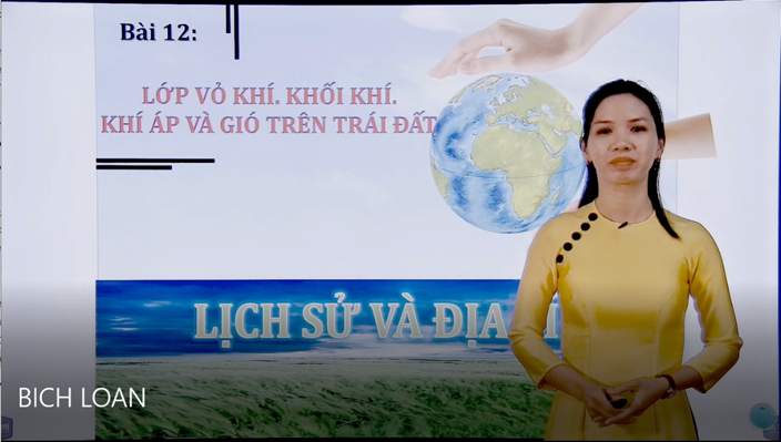 Tiết dạy tại phòng studio – Cô Đỗ Thị Bích Loan mang đến bài học sinh động về Lớp vỏ khí & Khí áp
